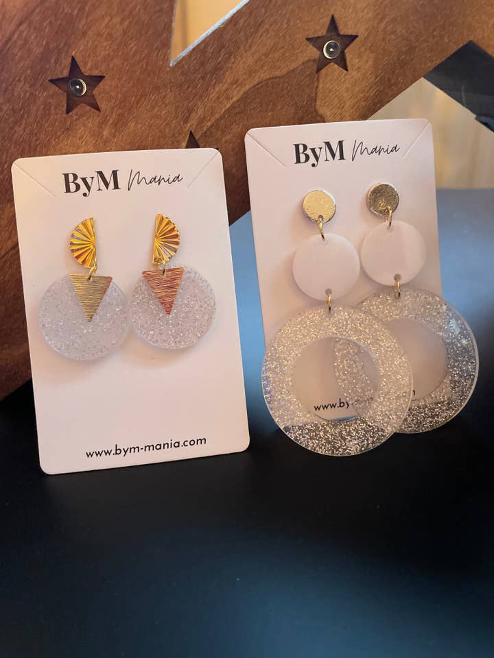 Orecchini LILI (argento e oro) per la vendita all'ingrosso da parte di ByM Mania