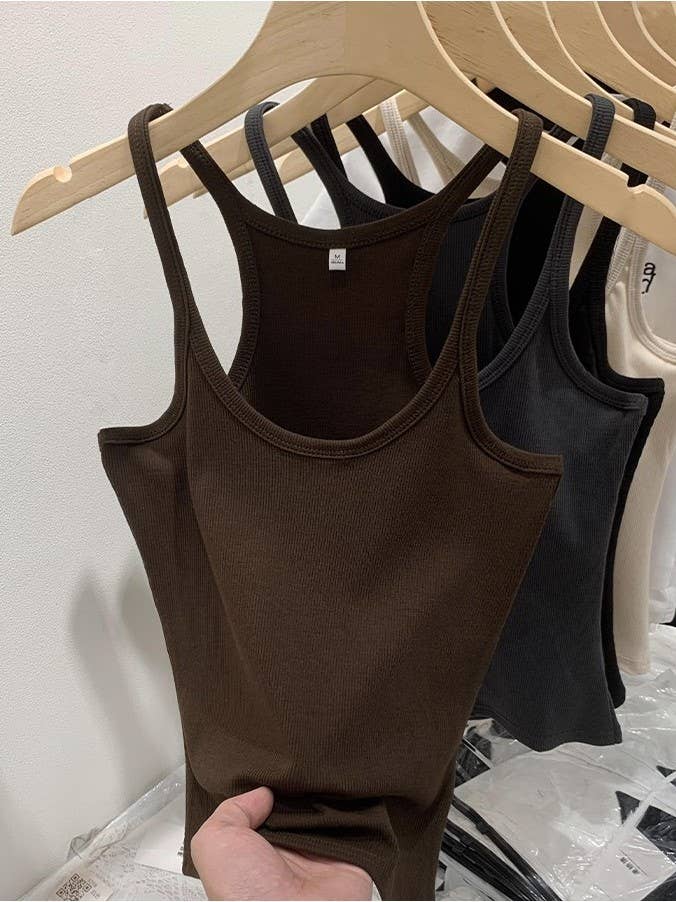 Rosa Clothing - Wholesale Tank Top - Women's - 2025 summer Basic daily rib fitted Racerback tank top3