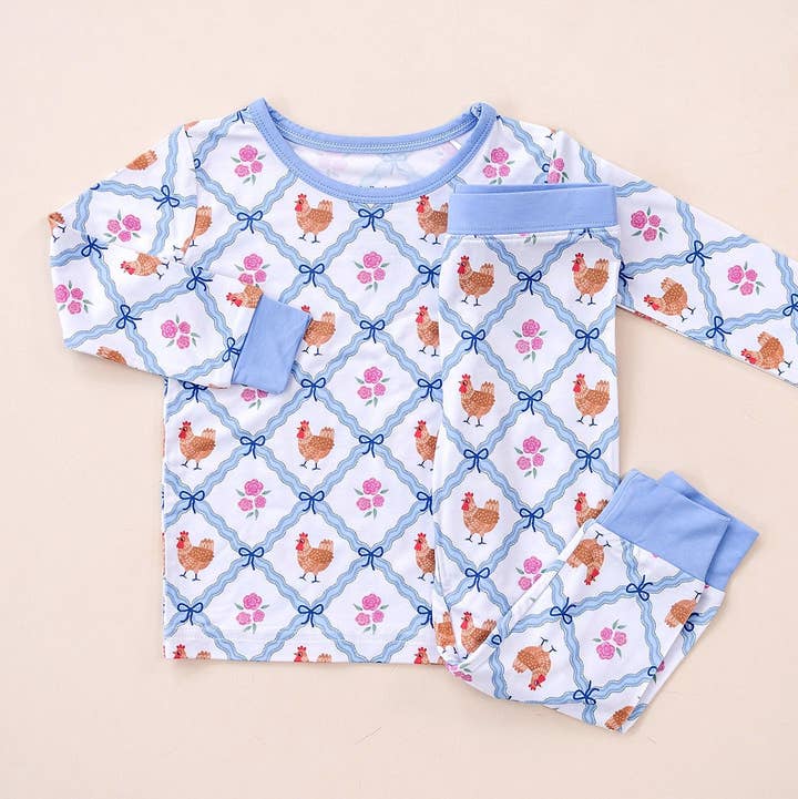 Lucky Panda Kids - Wholesale Top & Pant Set - Kids - Bamboo Two Piece Set | Chickens & Flowers0