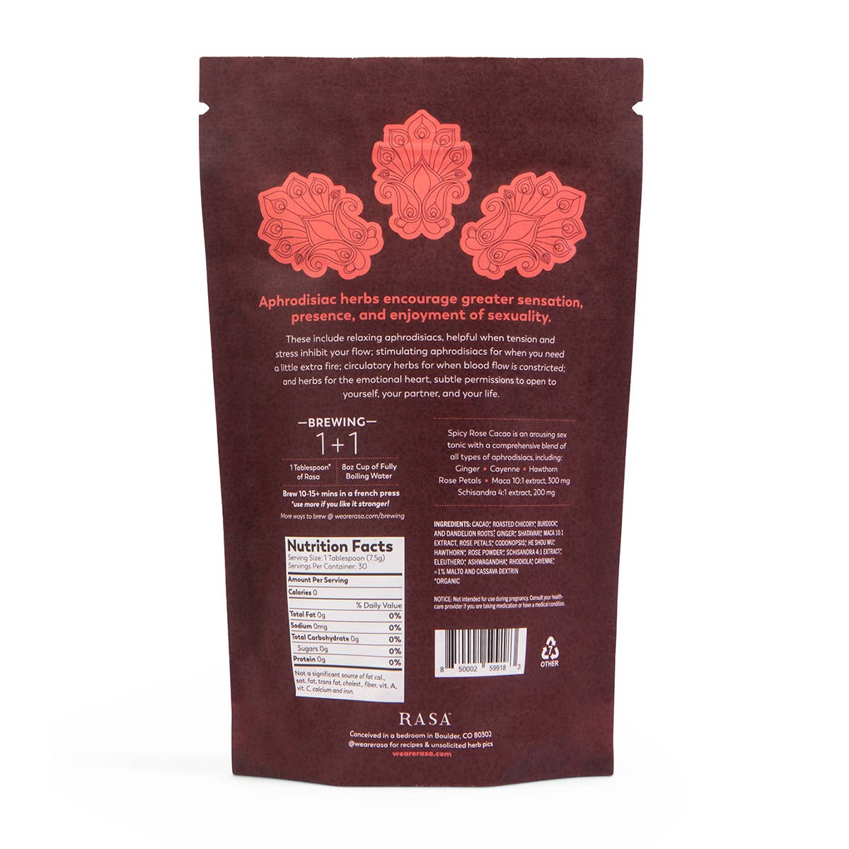 Rasa - #1 in Functional Adaptogens - Wholesale Health/Detox Tea - Rasa Spicy Rose Cacao | Love Tonic | 8 oz1