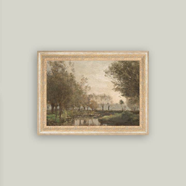 Petal Lane Home - Wholesale Wall Art Set - The Creek Framed Antique Art