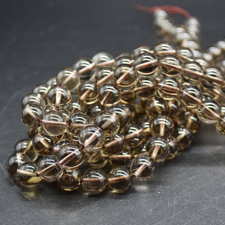 Oriental Direct Craft Supplies - Wholesale Beads - Grade A Natural Smoky Quartz Round Beads - 14" Long3