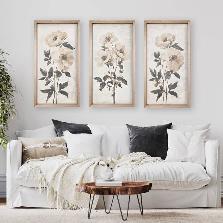 35x18 Botanique Vintage Blanc pour la vente par Brayden and Brooks