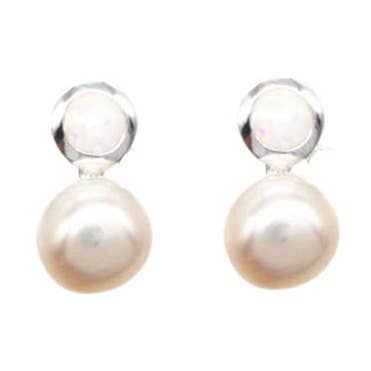 Opal/Pearl Stud ER Vit för wholesale av Fabienne