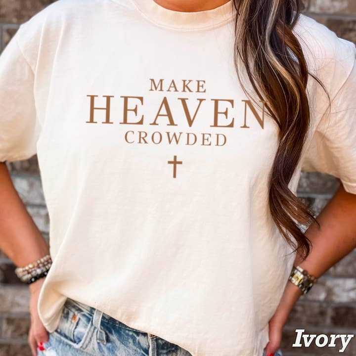Shoppe SHC - Wholesale T-Shirt (Graphic) - Women's - Make Heaven Crowded Christian Graphic Shirt | Comfort Color25