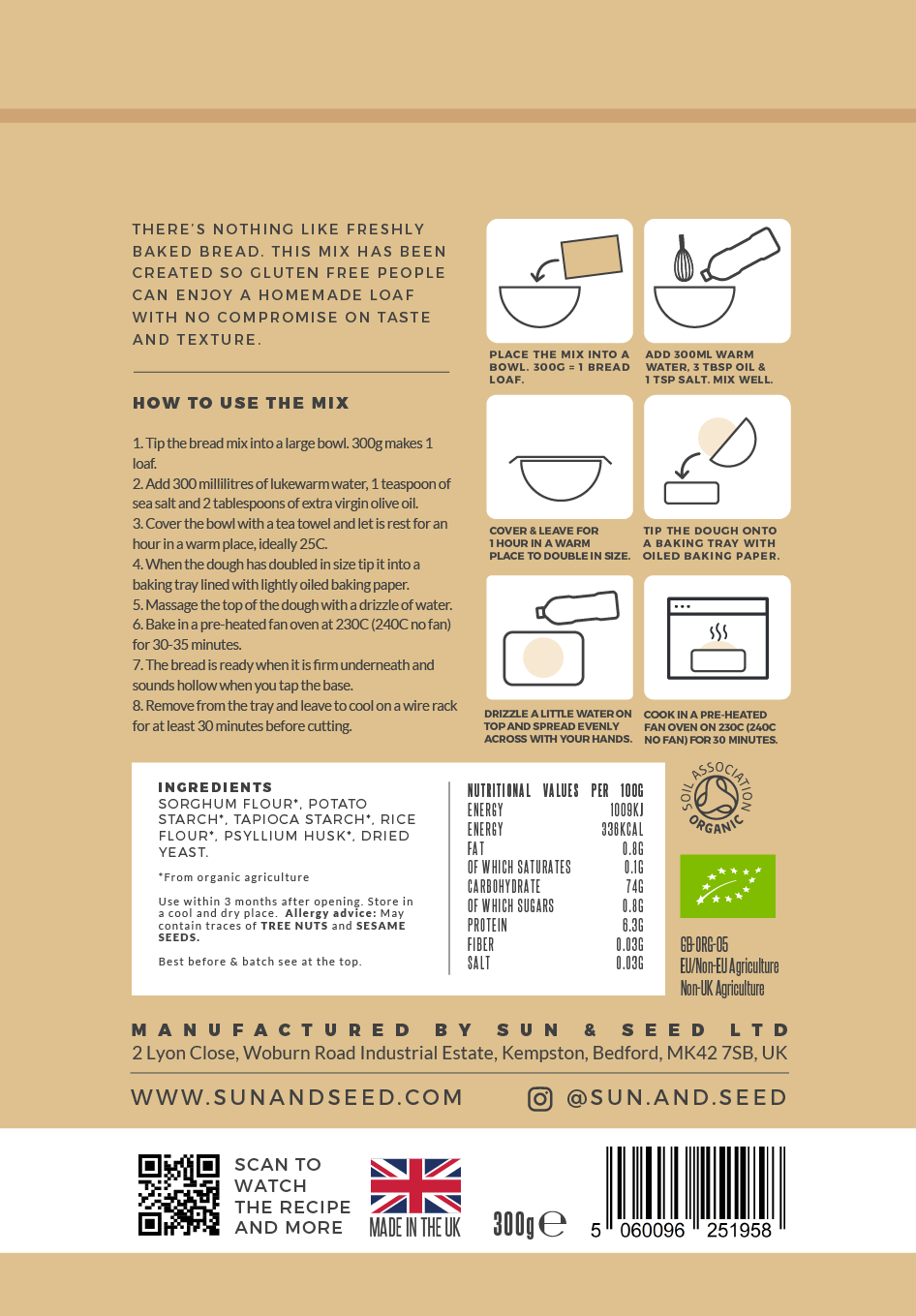 Sun & Seed – wholesale Bread mix – Gluten Free - Bread Loaf Mix2