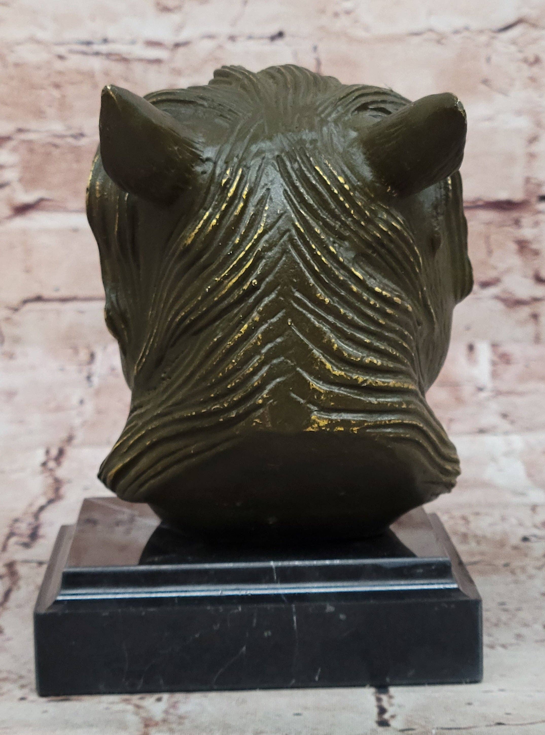 Bronzhaus - Venta al por mayor Escultura - Escultura de Cabeza de Caballo de Bronce – Busto de Semental del Zodiaco sobre Base de Mármol5