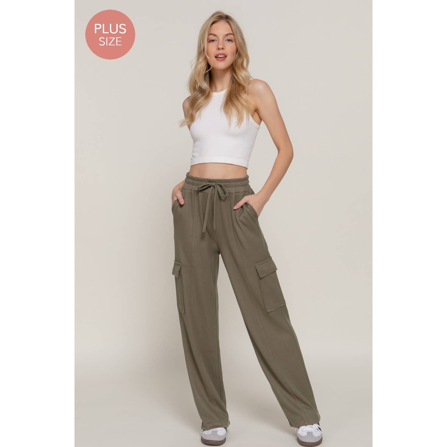 Apolline - Wholesale Pants - Women's - PLUS SIDE POCKET KNIT CORDUROY LONG PANTS9