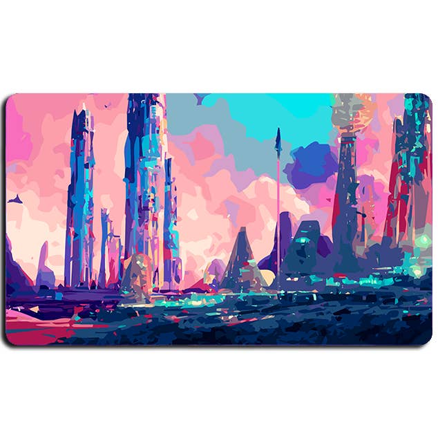 Spaceport - Playmat for wholesale by Allen Panakal Art