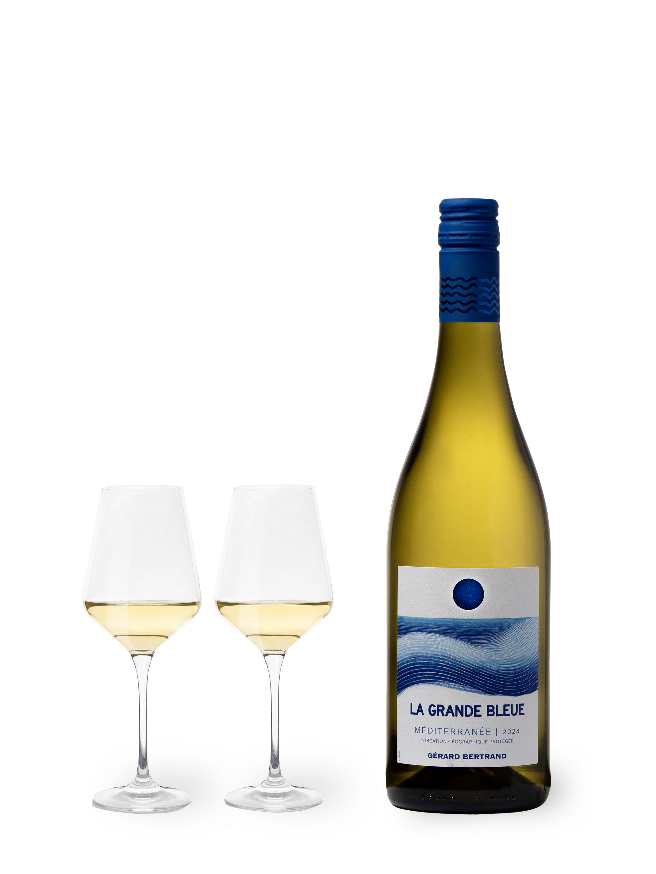 Gérard Bertrand - Wholesale Wine Gift Bag - La Grande Bleue 2024 organic white wine Special Offer 12 Bottles 75cl and Free Magnum3