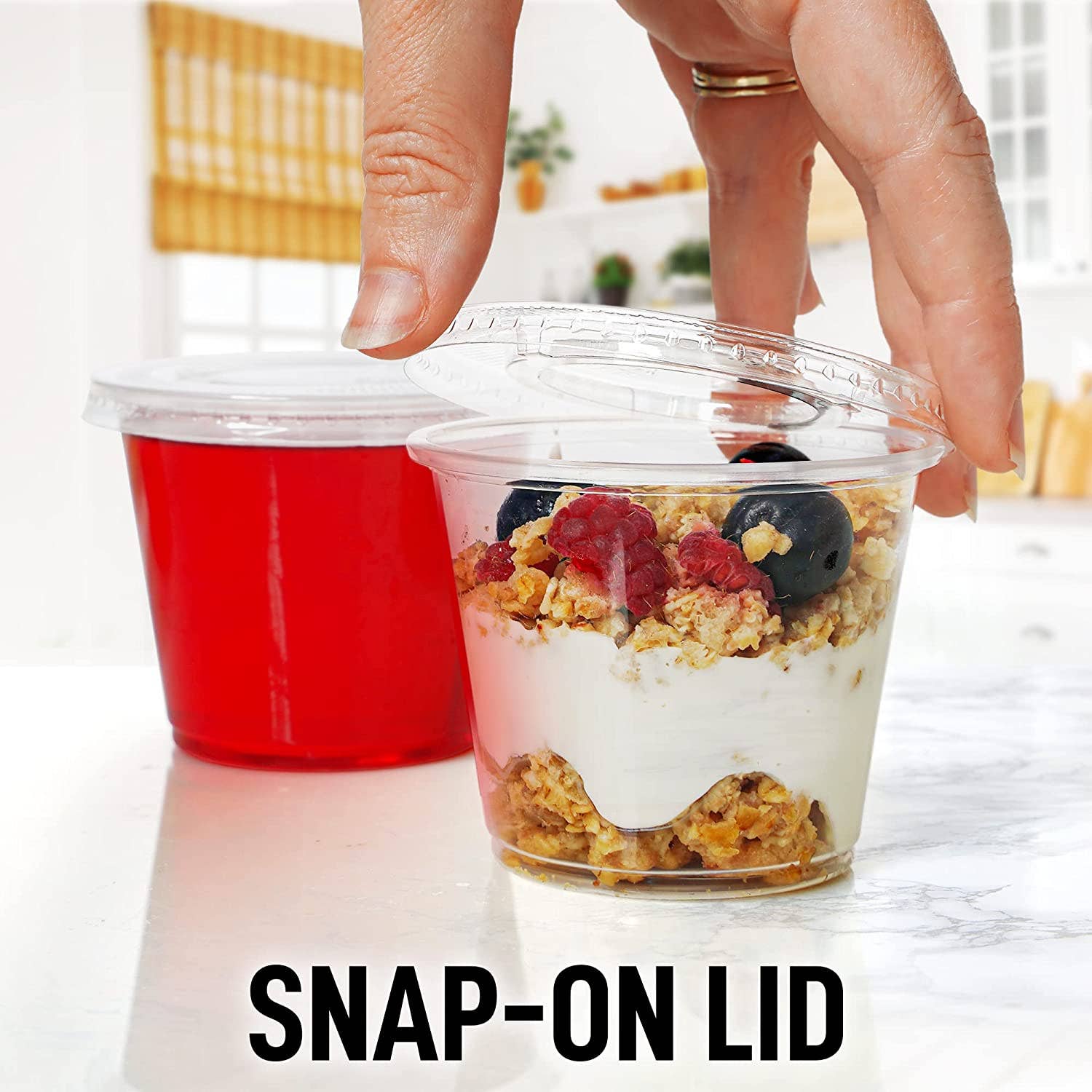 Zulay Kitchen - Vente Boîtes de conservation - Gobelets Jello Shot transparents avec couvercles, 2 oz, paquet de 200 5