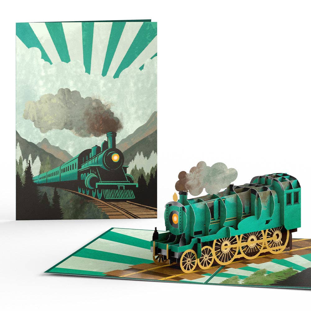 Lovepop Cards - Wholesale Everyday Greeting Card - Classic Train Pop-Up Card 5x7"2