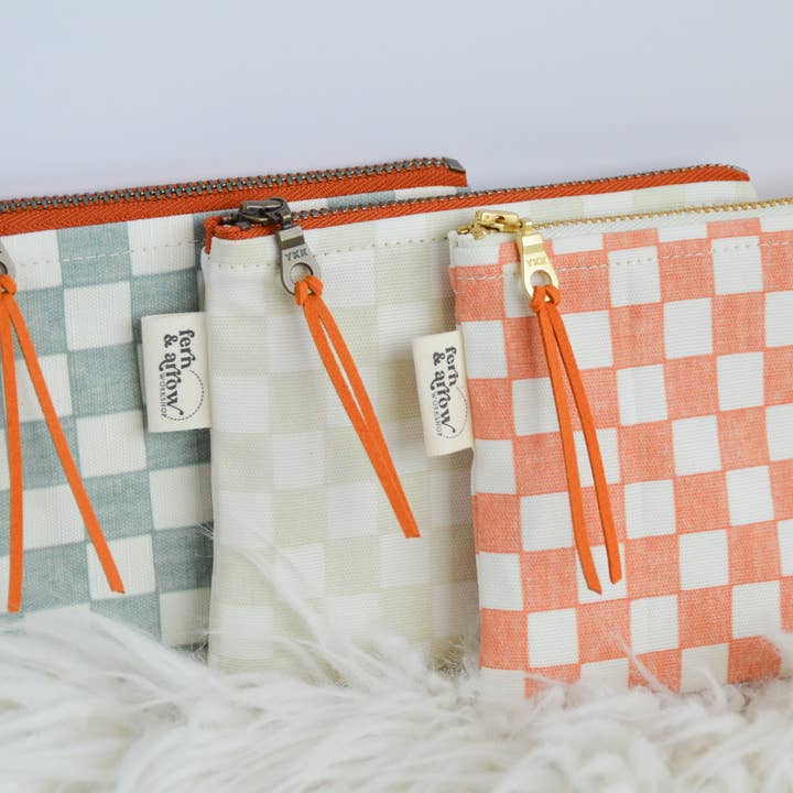 Fern & Arrow - Vendita all'ingrosso Portamonete - Donna - Borsa per Trucco a Quadretti Boho Chic per Lei6