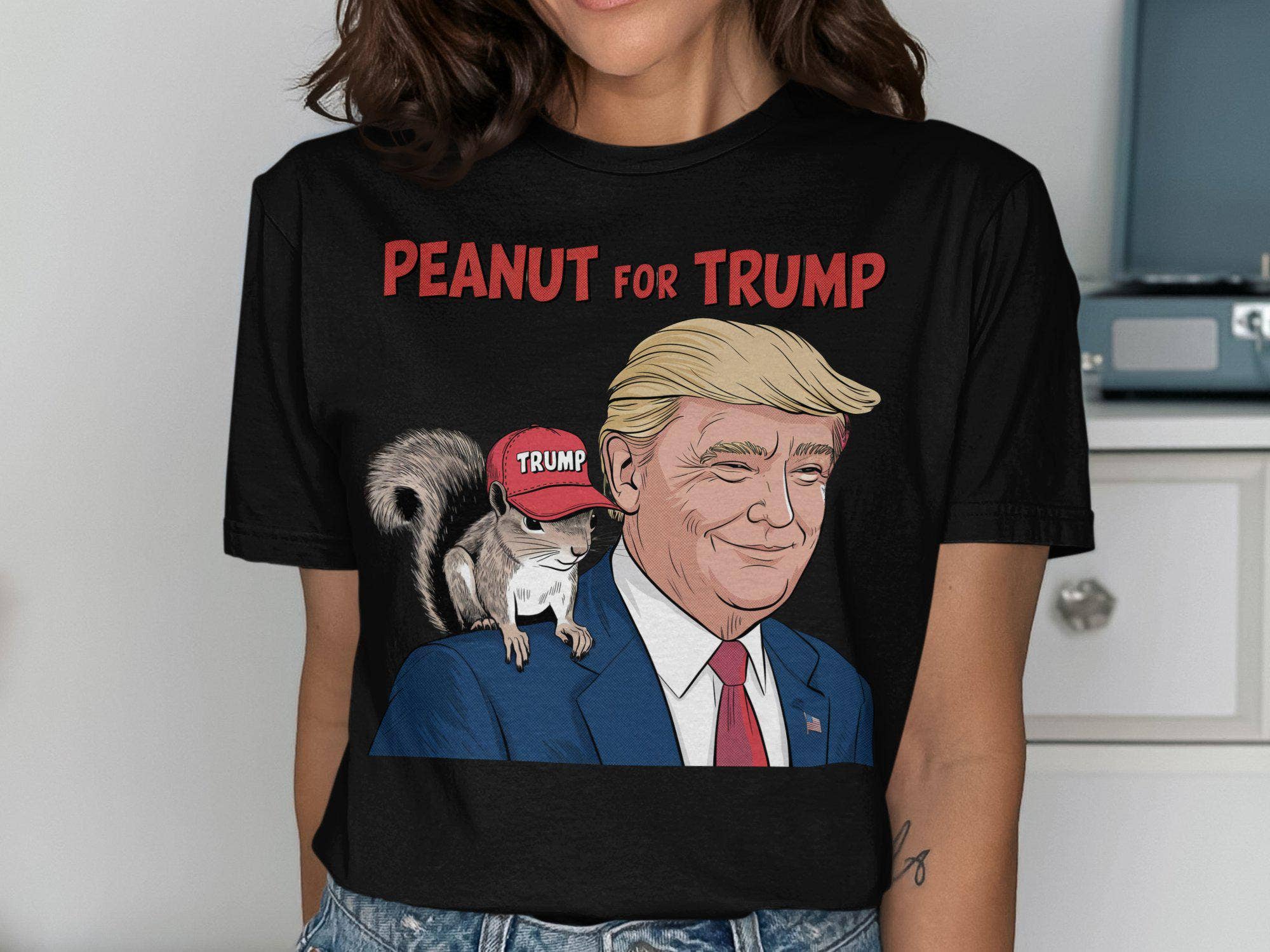NVC Ecommerce LLC – wholesale T-shirt (graphic) – women's – Peanut The Squirrel For Trump Shirt, Funny Squirrel Sweater 2