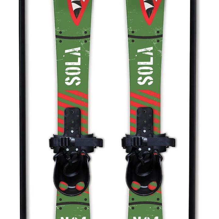 SOLA Ski Set for Kids W/ Poles & Bindings Age 2-4 - Bomber for wholesale by Yocaher Skateboards