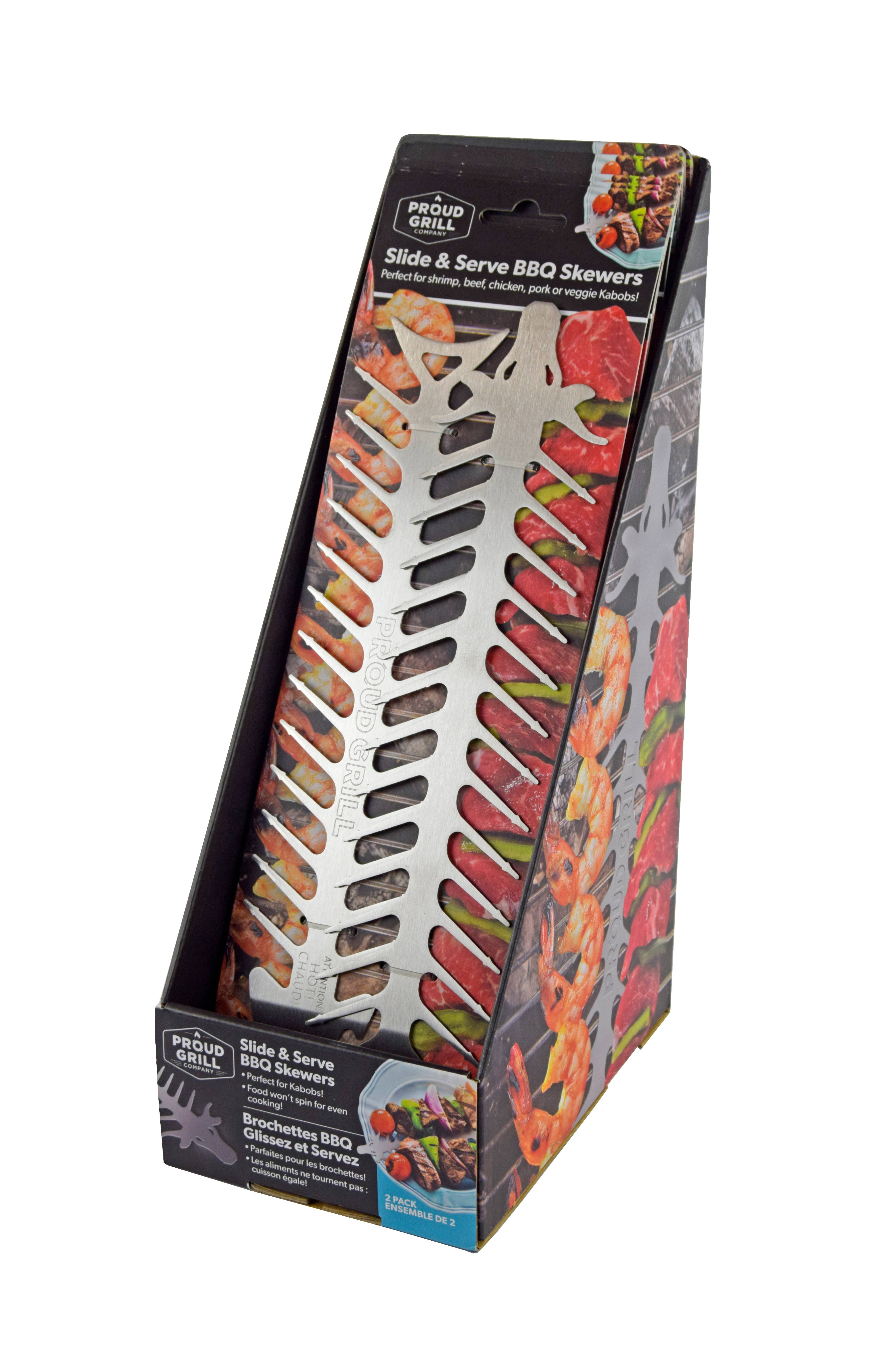 Proud Grill - Wholesale Skewer - Proud Grill Slide and Serve BBQ Skewers 12 pc PDQ