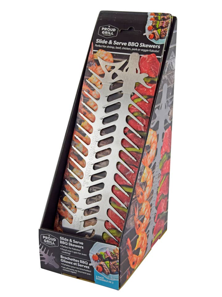 Proud Grill Slide and Serve BBQ Skewers 12 pc PDQ for wholesale by Proud Grill