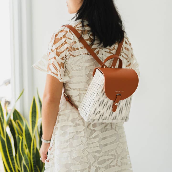 Handcrafted - Layla Backpack - Rattan Wicker for wholesale by MOMIJI