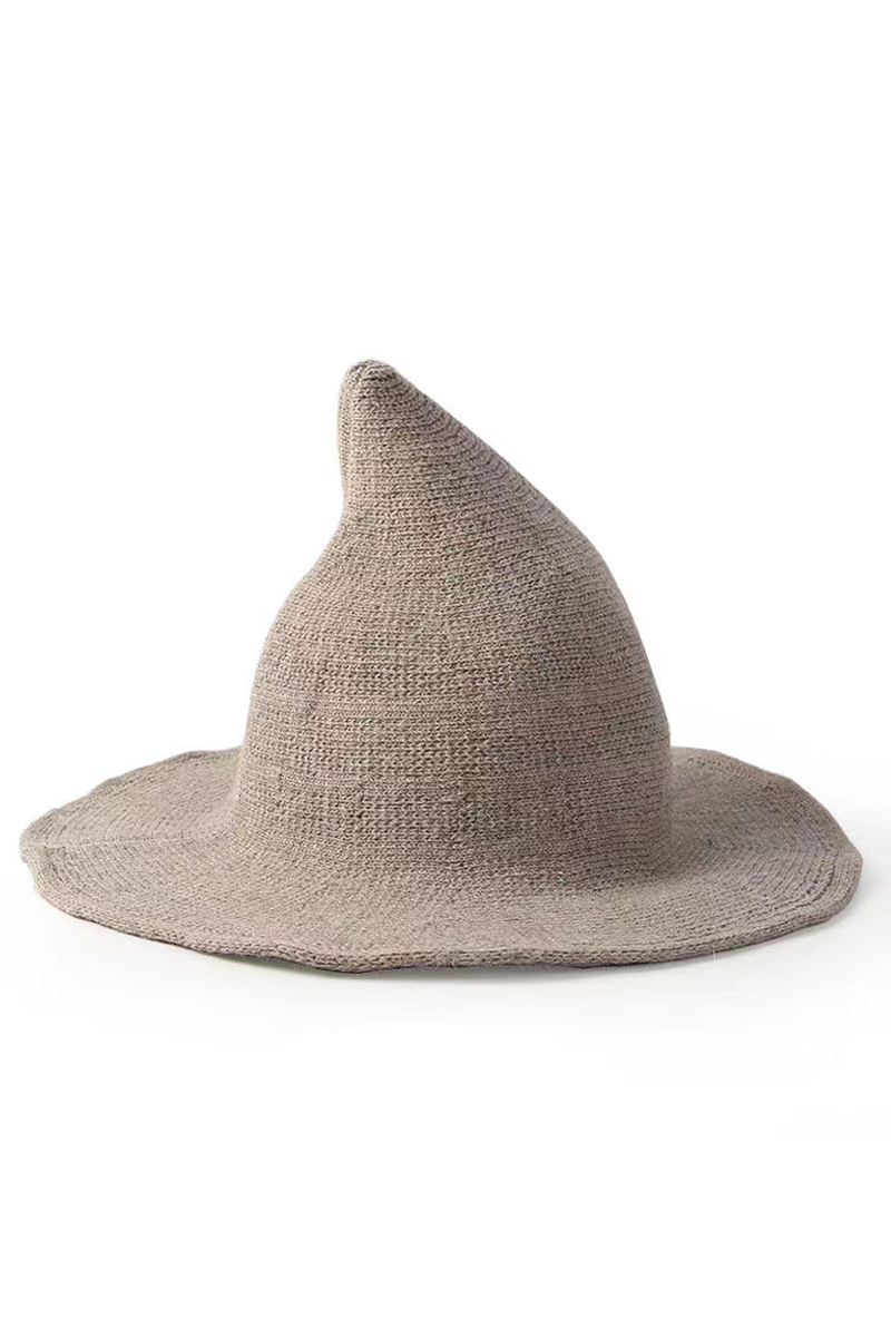 ACCITY - Wholesale Fedora - Women's - Halloween Knit Witch Hat, Wide Brim Pointed Top_CWAH06164