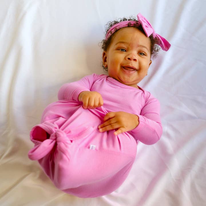 Petal Pink Knotted Gown for wholesale by Little Lima Beans