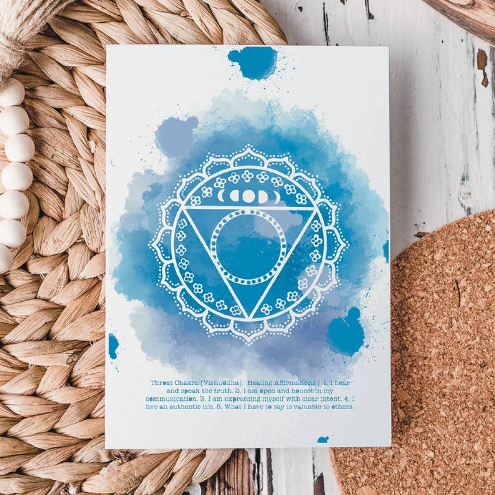Carta di affermazione del chakra della gola per la vendita all'ingrosso da parte di Celebrady Designs