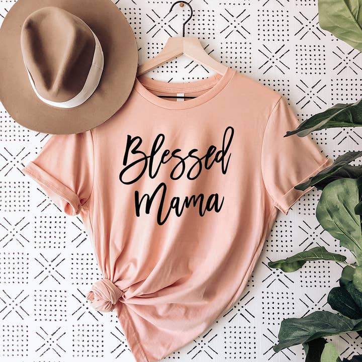 Zoe Creative Co - Wholesale Screen Printed T-Shirt - Women's - Blessed Mama Shirt Mom Life T-Shirt Mother's Day Mommy Tee6