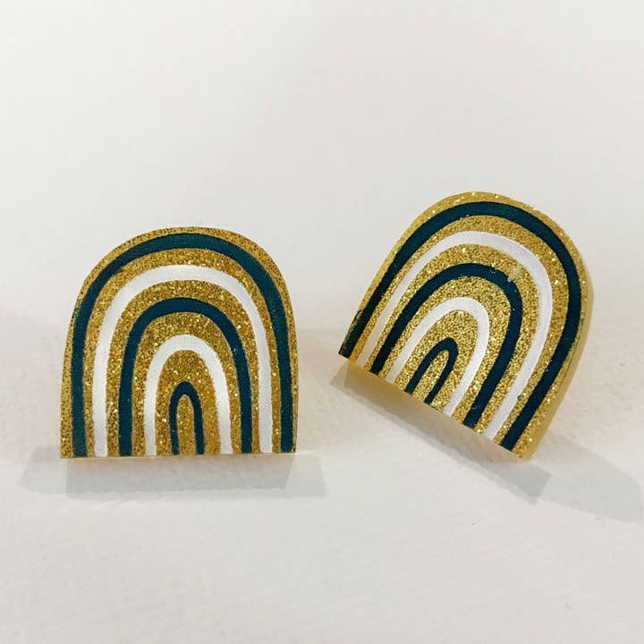 Gold Rainbow Acrylic Studs for wholesale by Lacey Lou Sparkles