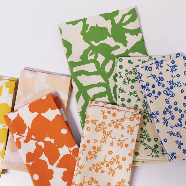 Erin Flett - Wholesale Dinner & Cloth Napkin - S4 Hand Printed Linen Napkins in new ANITAn pattern