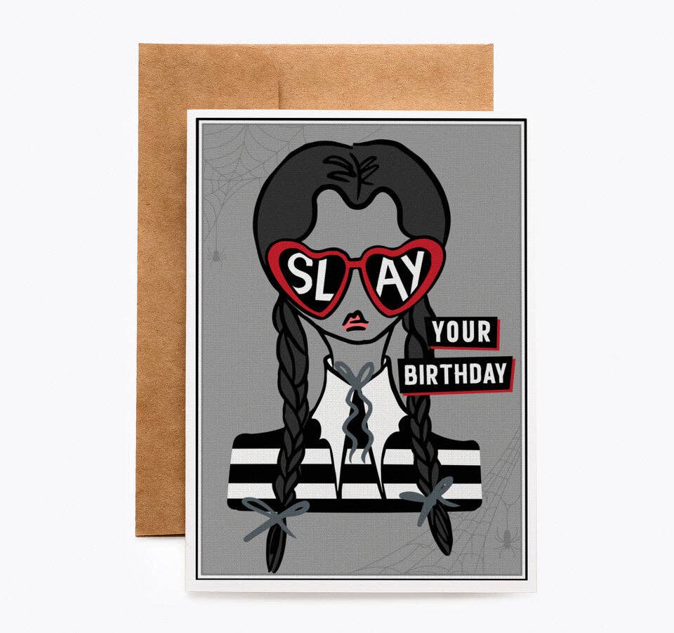 Spooky Cat Press - Wholesale Birthday Card - Wednesday Birthday Card0