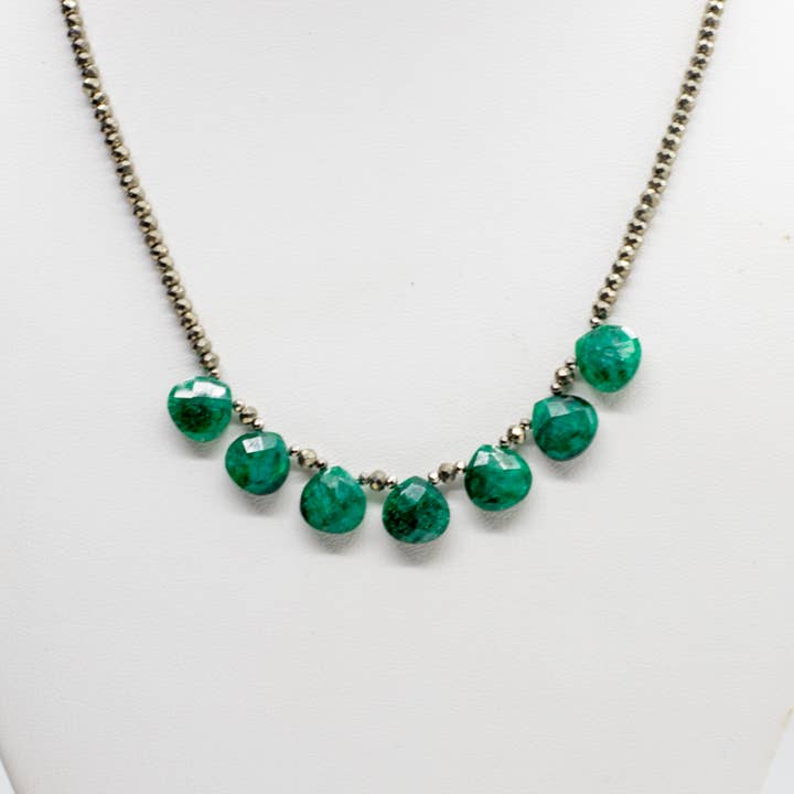 Emerald Quarter Ruffle Necklace for wholesale by Susan Roberts Jewelry