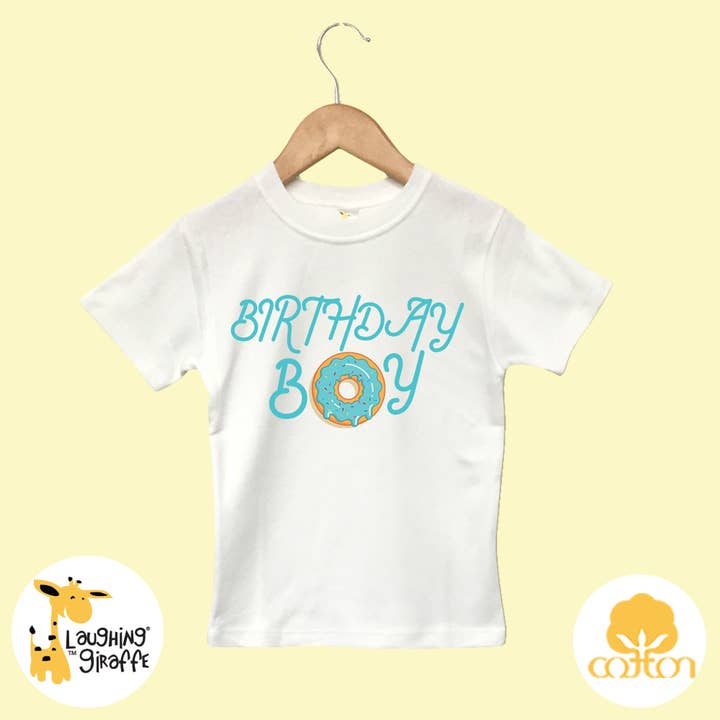 "Birthday Boy" - Donut Graphic Toddler Tee - 100% Cotton for wholesale by ImprintKidsClothing