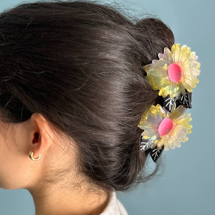 Centinelle - Vente Pince à cheveux – femme - Griffe à cheveux fleur blanche1