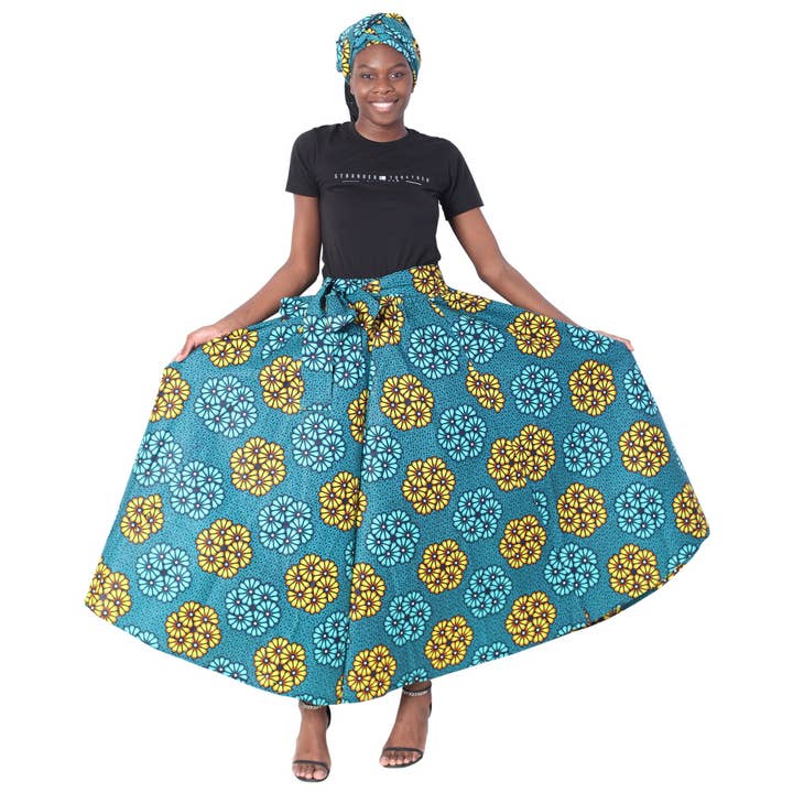 African Stars - Wholesale Skirt - Women's - Women's African Printed Long Maxi Skirt -- FI-3226