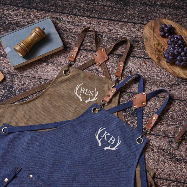 RockCow Leather Studio - Wholesale Apron - Personalized Canvas Workshop Apron with Pockets, Custom Bar, BBQ & Bartender Apron6