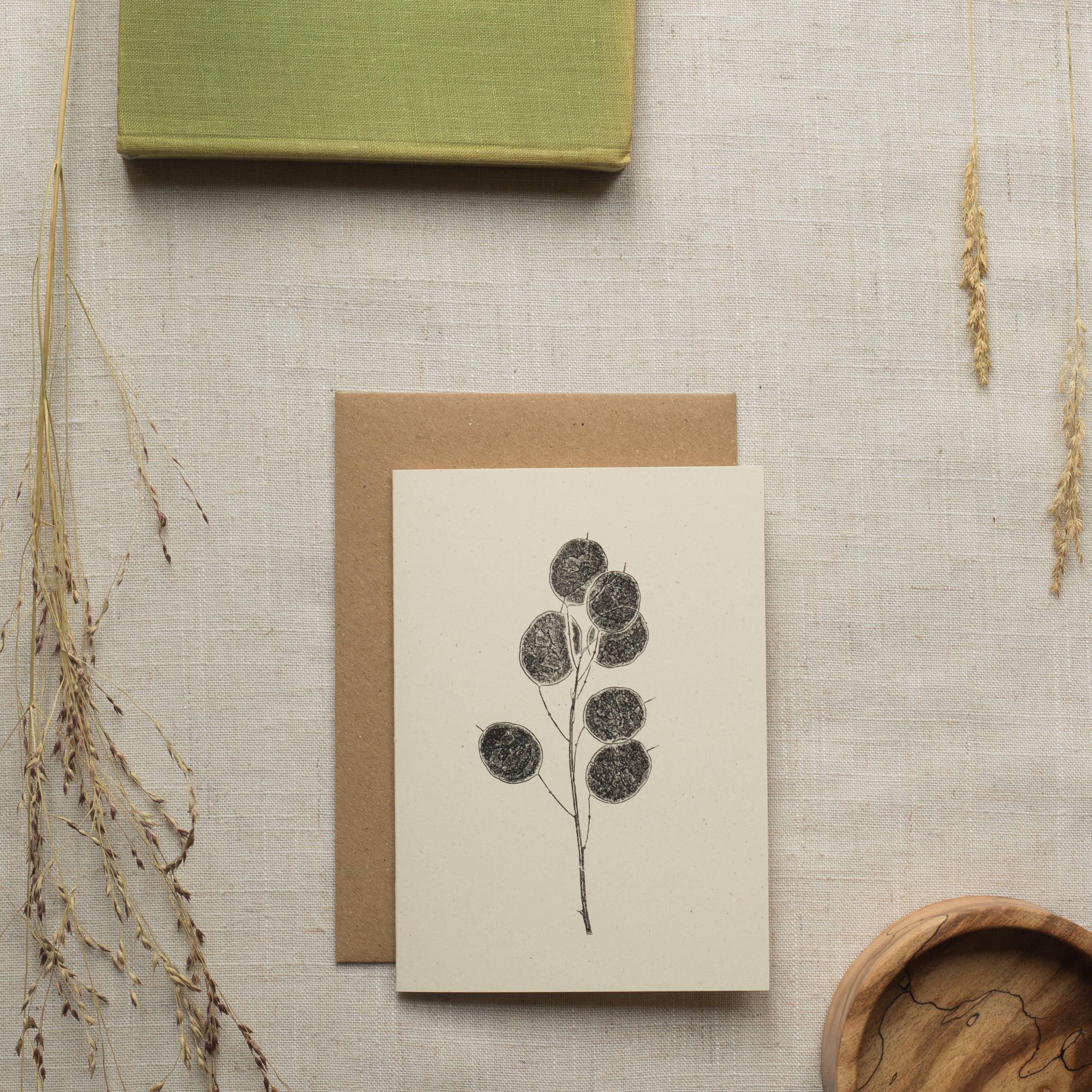 Alicia Breakspear - Wholesale Everyday Greeting Card - Honesty Pods Floral Greeting Card A6 Recycled Card 3