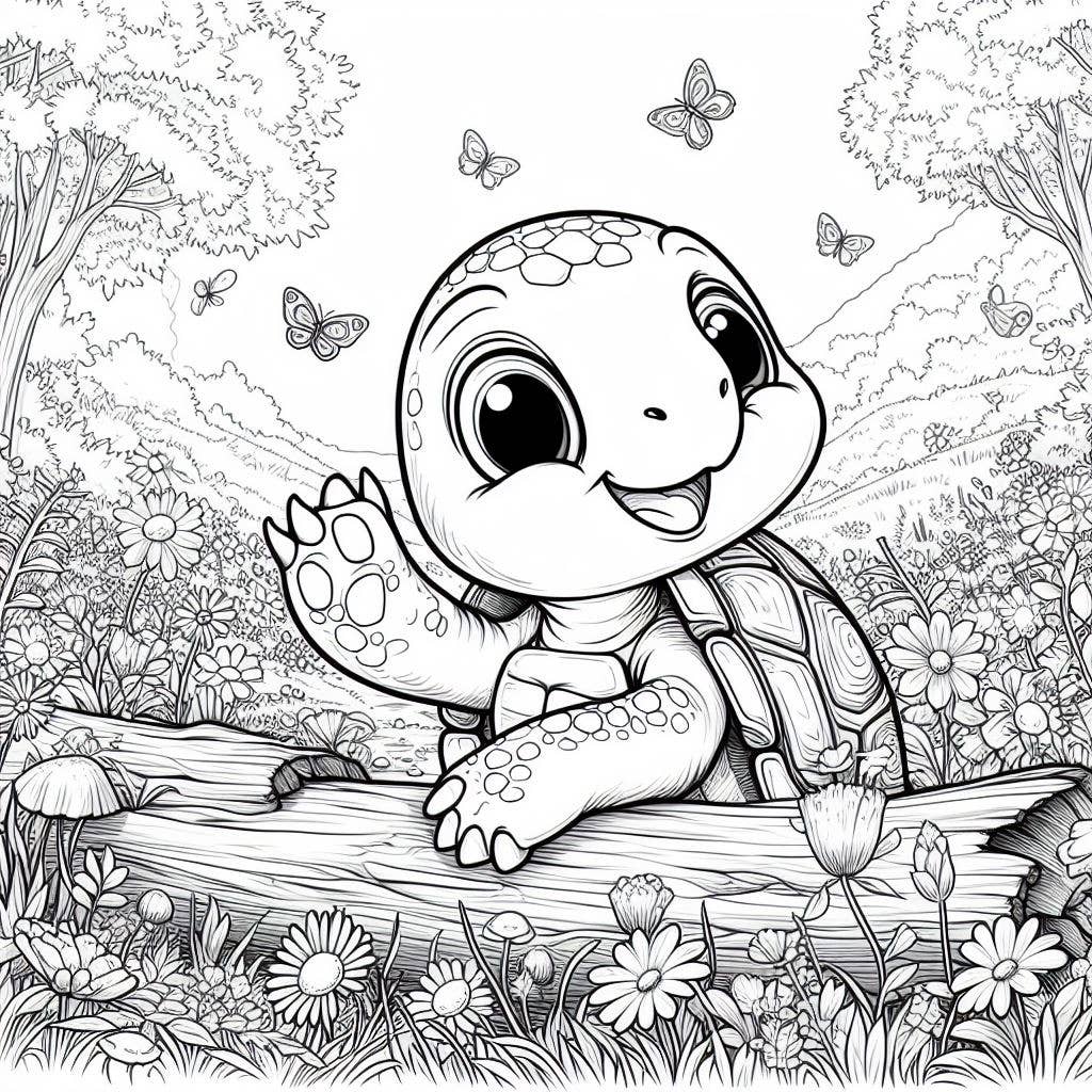 Mystical Monkey Toes - Vendita all'ingrosso Libro da colorare e attività - Adulti - Adorabili fogli da colorare con tartarughe e pastelli impilabili4