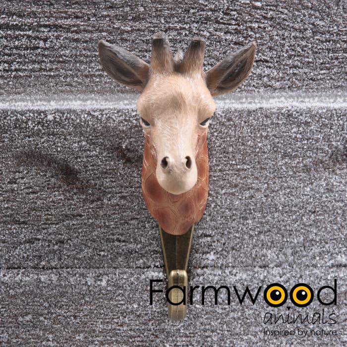 Imhof & Stevens BV - Wholesale Wall Hook - COAT HOOK HOOK'D! GIRAFFE 7.5X7X13 CM FARMWOOD ANIMALS1
