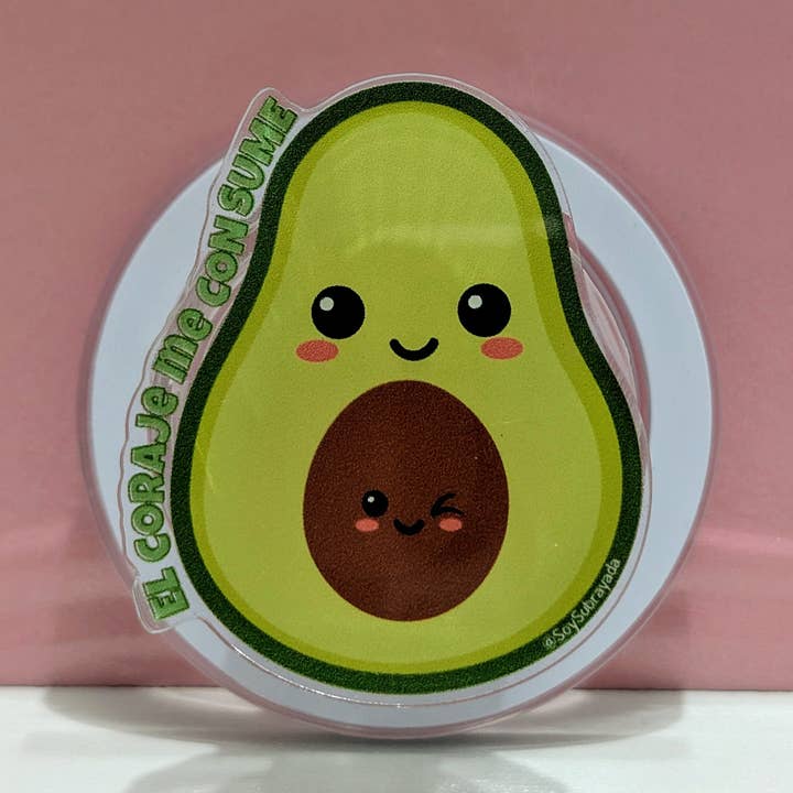 Grip magnético para celular – Aguacate “El coraje me consume” for wholesale by subrayada