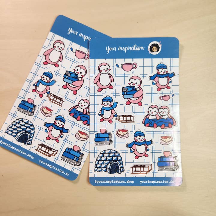 Planche d'autocollants - Pinguouins pour la vente par Your inspiration