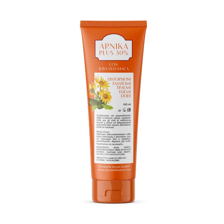 Gel à l'arnica et bave d'escargot pour les problèmes musculaires pour la vente par Donatella Veroni Methode