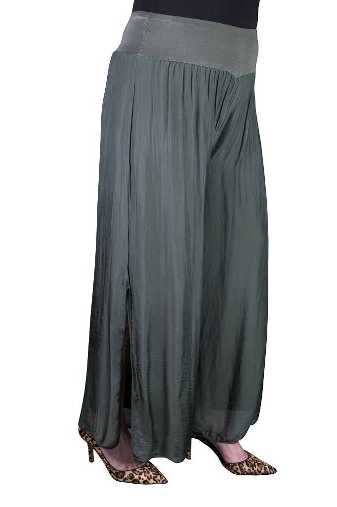 TINA Stephens Italy/Tees By Tina - Wholesale Pants - Women's - Eva Silk Side Slit Pant (PL206)6