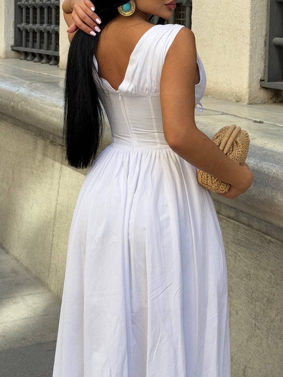 Standpoint Top – Vestido - Mulher por atacado – Vestido Riviera Maxi – Corpete – Laço Frontal – 120154