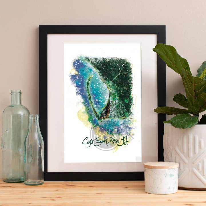 Cape San Blas Print, Cape San Blas Skyline, Cape San Blas Art, Cape San Blas Poster, Cape San Blas Watercolor, Cape San Blas Art Print WCSymbol158 for wholesale by DreamMachine Prints