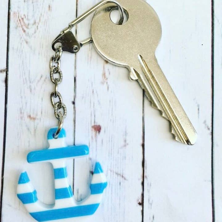 Jewells – wholesale Keychain – Women's – Resin Stripey Anchor Keyring4
