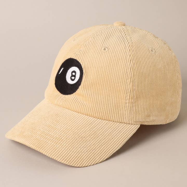 Fashion City - Wholesale Baseball Cap - Women's - 8 Ball Embroidered Corduroy Cap6
