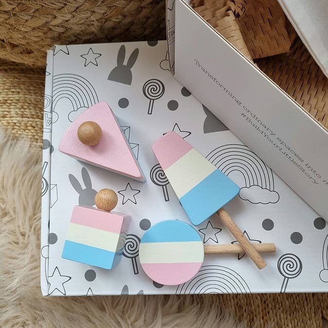 Perfect Pastels Ice Cream Cake Wooden Food Play Set for wholesale by Little Stories