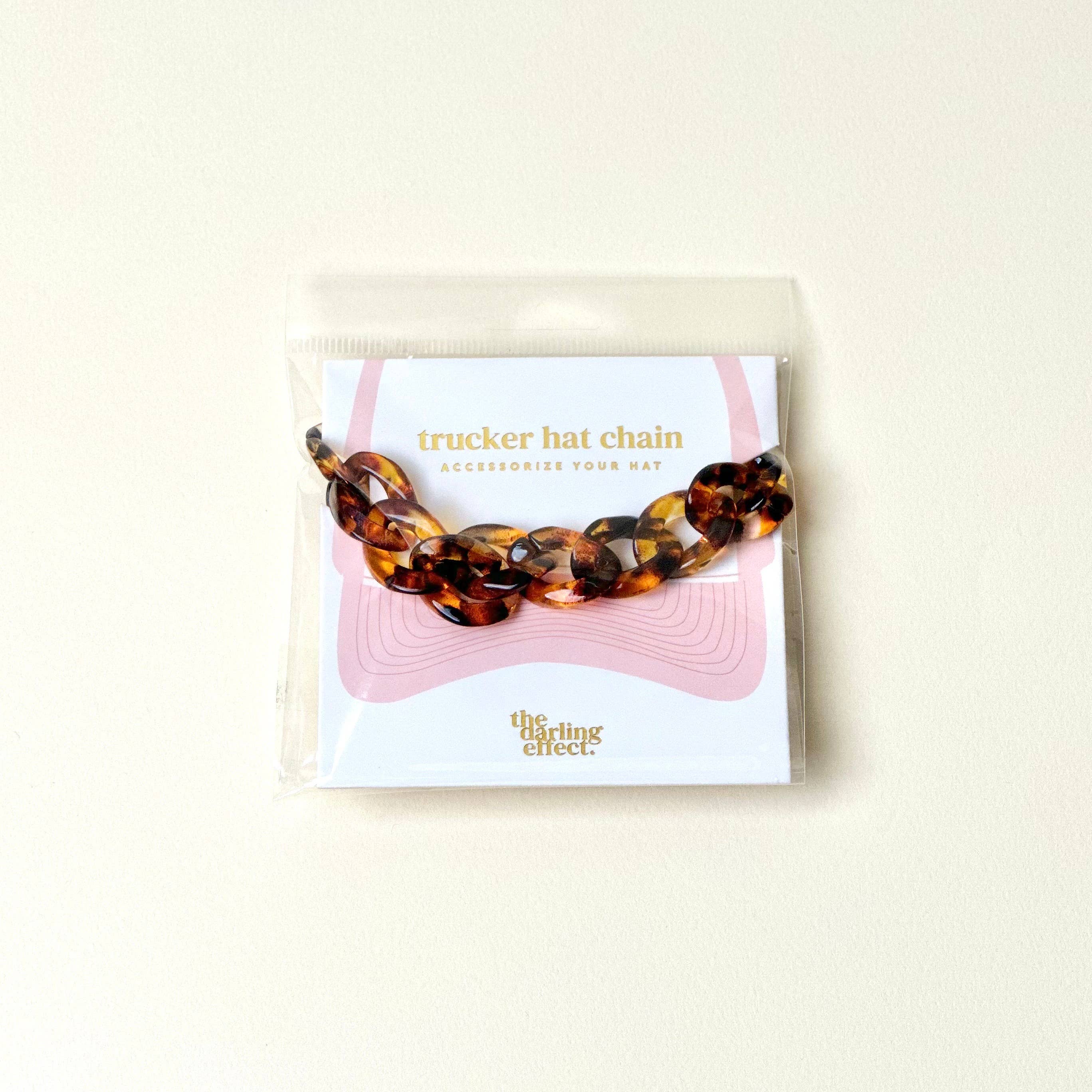 The Darling Effect - Wholesale Hat Accessory - Women's - Trucker Hat Chain-Acrylic Tortoise1