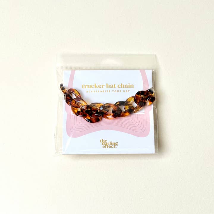 The Darling Effect - Wholesale Hat Accessory - Women's - Trucker Hat Chain-Acrylic Tortoise1