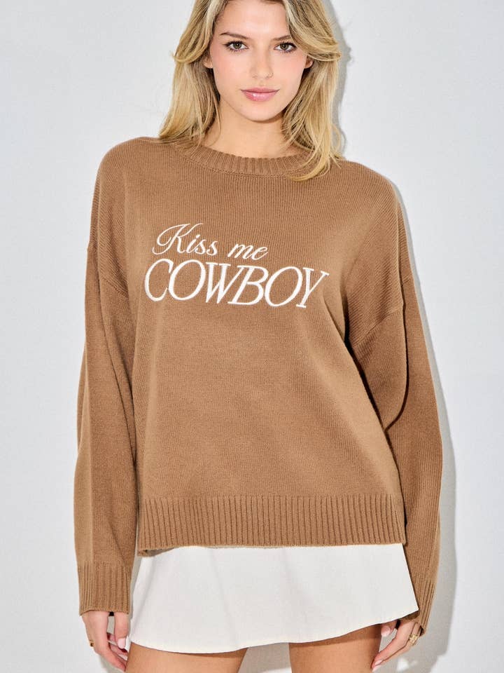 EMBRASSE-MOI COWBOY PULL-TOP pour la vente par Baevely by Wellmade USA