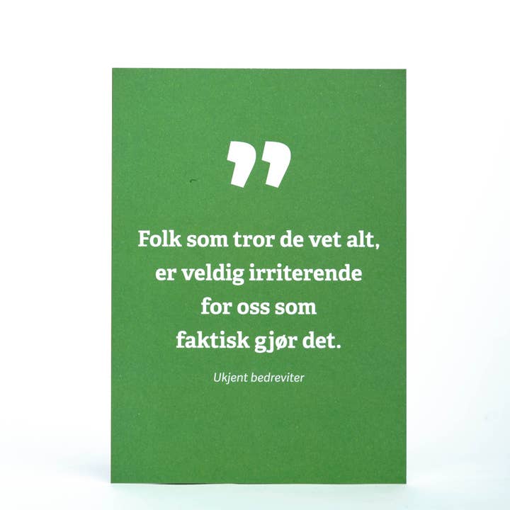 Kort, Folk som tror de vet alt for wholesale by Things With A Story